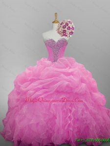 Fast Delivery Sweetheart Beaded Quinceanera Dresses for 2015