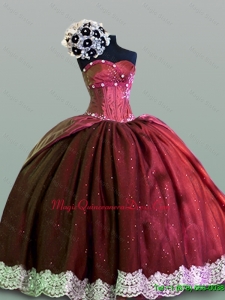 Fast Delivery Sweetheart Lace Quinceanera Dresses in Taffeta for 2015