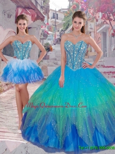 Wonderful Ball Gown Detachable Quinceanera Dresses in Multi Color