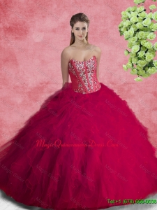 2016 Spring Pretty Quinceanera Dresses with Beading and Ruffles