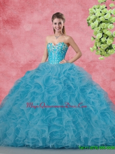 2016 Spring Hot Sale Ball Gown Quinceanera Gowns with Beading and Ruffles
