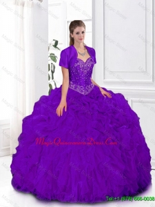 2016 Summer Hot Sale Ball Gown Sweetheart Quinceanera Gowns in Purple