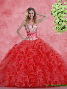 2016 Summer Hot Sale Sweetheart Beaded Quinceanera Dresses with Ruffles