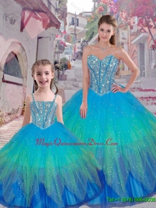 Classical Beaded Ball Gown Macthing Sister Dresses with Sweetheart