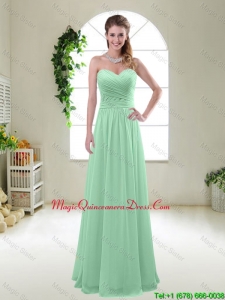 Comfortable Sweetheart Apple Green Dama Dresses with Ruching
