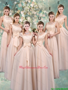 Luxurious Champagne Dama Dresses with Lace and Bowknot