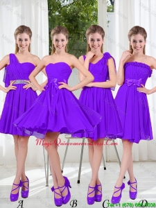 2016 Fall A Line Bowknot Dama Dresses in Purple