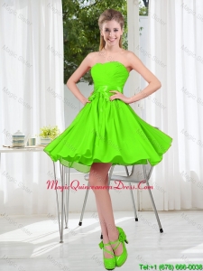 2016 Summer A Line Sweetheart Dama Dresses in Spring Green