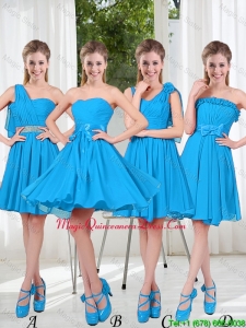Exclusive 2016 Dama Dresses with Ruching in Blue