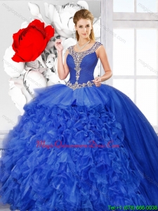 2016 Spring New Arrivals Scoop Quinceanera Dresses with Side Zipper