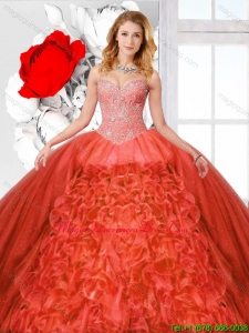 2016 Summer Straps and Ruffles Luxurious Quinceanera Dresses with Beading