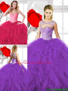 Inexpensive Scoop Sweet 16 Dresses with Beading and Ruffles