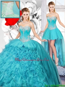 2015 Winter Best Selling Sweetheart Detachable Quinceanera Gowns with Beading
