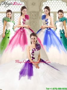 Elegant Appliques and Ruffles Quinceanera Dresses with One Shoulder