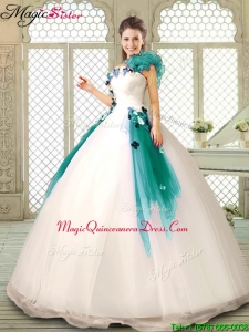 Perfect Appliques Multi Color Quinceanera Dresses with Ruffles