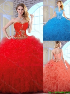 2016 Cheap Appliques and Ruffles Quinceanera Gowns with Sweetheart
