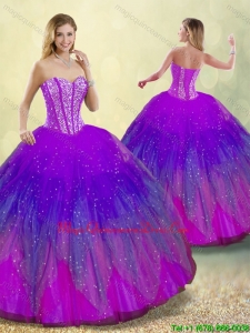 Luxury Ball Gown Sweet 16 Dresses in Multi Color for 2016
