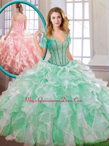 Luxury Beading and Ruffles Multi Color Quinceanera Dresses
