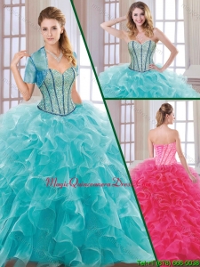 Luxury Beading and Ruffles Quinceanera Dresses with Sweetheart