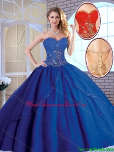 Fashionable Royal Blue Quinceanera Dresses with Appliques