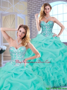 Classic Beading and Ruffles Sweet 16 Dresses with Sweetheart