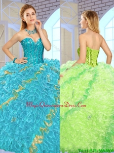 Exclusive Beading Multi Color Quinceanera Gowns for 2016