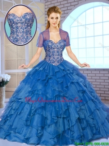 Romantic Beading and Ruffles Quinceanera Gowns with Sweetheart