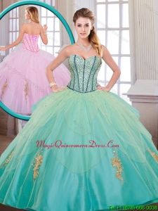 Romantic Quinceanera Dresses with Beading and Appliques for 2016