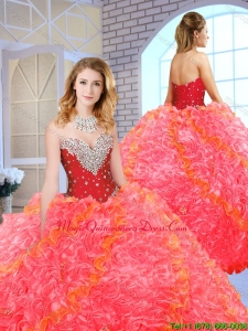 Romantic Sweetheart Quinceanera Gowns with Beading and Ruffles