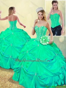 Beautiful Beading and Pick Ups Detachable Sweet 16 Dresses with Lace Up