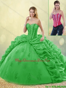 Elegant Beading and Ruffles Detachable Quinceanera Dresses with Sweetheart