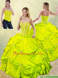 Exclusive Beading and Pick Ups Detachable Quinceanera Dresses for Spring