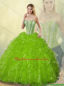 Gorgeous Sweetheart Detachable Quinceanera Dresses Beading and Ruffles for 2016