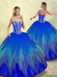 Popular 2016 Sweetheart Detachable Quinceanera Gowns with Beading
