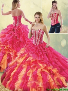 Gorgeous Multi Color Detachable Quinceanera Dresses with Beading and Ruffles