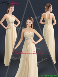 Latest Sweetheart Beading DamaDresses in Champagne