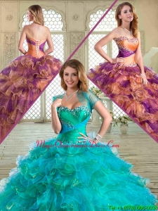 Beautiful Sweetheart Quinceanera Dresses with Beading and Ruffled Layer