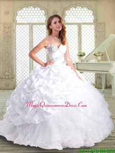 Gorgeous Brush Train Quinceanera Dresses with Beading and Pick Ups