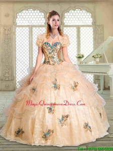 Gorgeous Sweetheart Quinceanera Dresses with Appliques and Ruffles