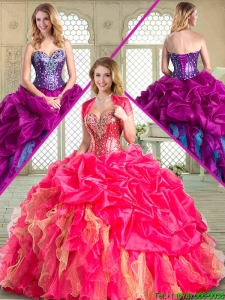 Hot Sal Sweetheart Quinceanera Gowns with Pick Ups and Ruffles