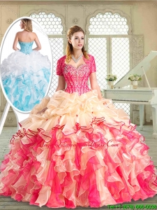 Hot Sale Floor Length Quinceanera Dresses with Beading and Pick Ups