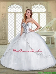 Hot Sale Sweetheart Beading White Quinceanera Dresses
