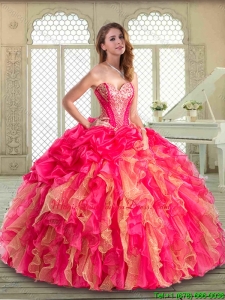 Hot Sale Sweetheart Quinceanera Dresses with Ruffles and Pick Ups