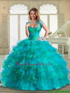 Luxurious Floor Length Quinceanera Dresses with Beading and Ruffled Layers