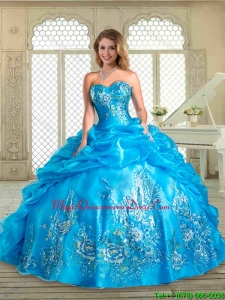 Luxury Sweetheart Quinceanera Dresses with Appliques and Pick Ups