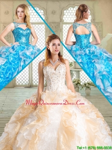 Luxury Sweetheart Quinceanera Dresses with Paillette and Ruffles for Summer