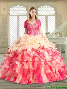 Luxury Sweetheart Quinceanera Dresses with Ruffles and Pick Ups