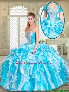 Magic Miss Floor Length Quinceanera with Beading and Ruffles