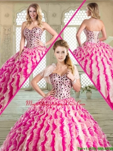 Spring Magic Miss Floor Length Quinceanera with Beading and Ruffles