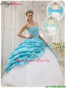 2016 Lovely Ball Gown Sweetheart Quinceanera Dresses in Aqua Blue